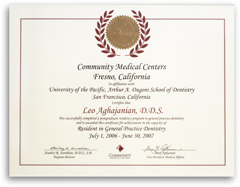 Community Medical Centers diploma of Precision